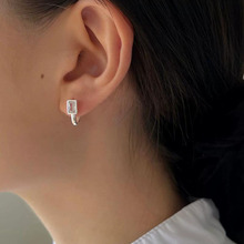 新款镶锆石耳环女U型耳扣韩版跨境耳饰简约耳钉工厂现货一件代发