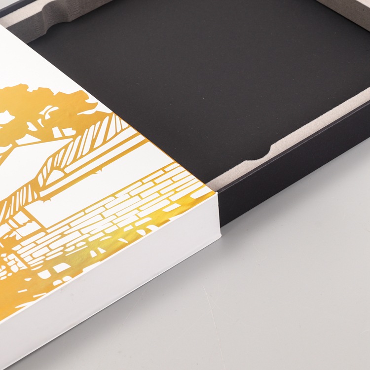 景区纪念品包装纸盒礼盒纸质抽屉式包装盒批发烫金logo抽屉盒