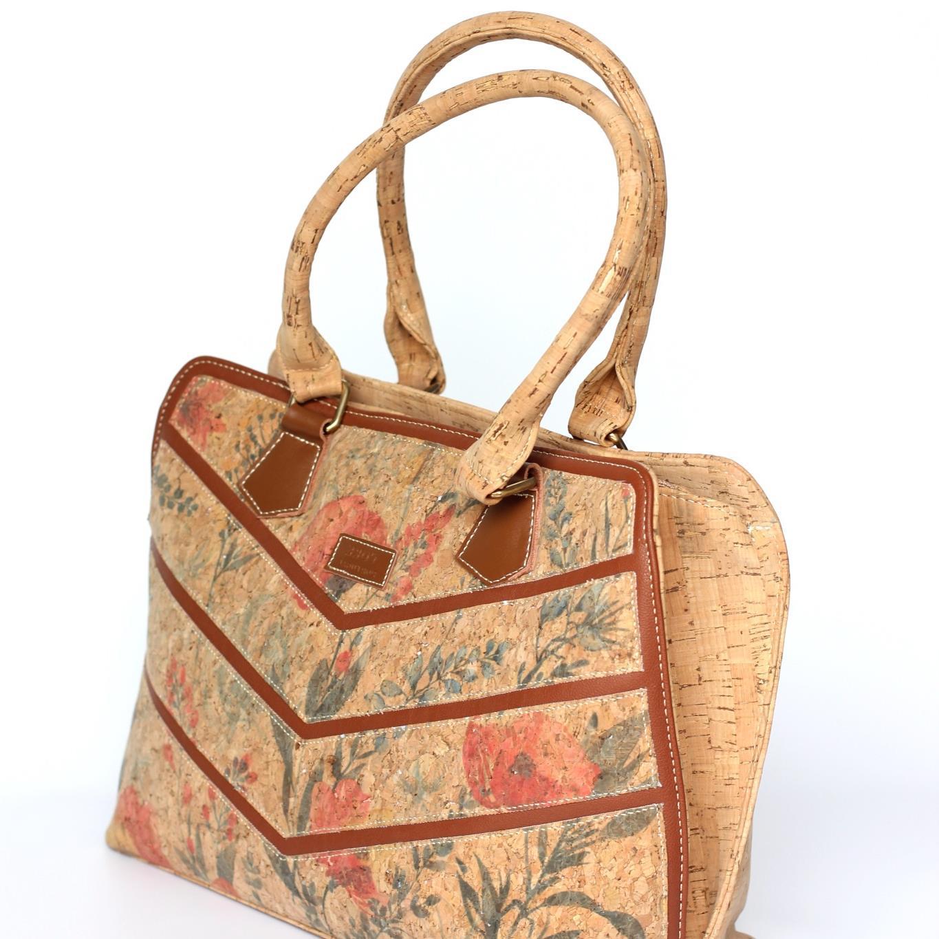 创意印花软木手提包 葡萄牙真木手提包 软木包包工厂