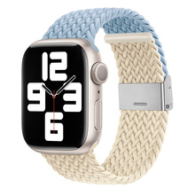 适用苹果appleiWatchs98765SE ultra手表带表带弹力尼龙编织卡扣