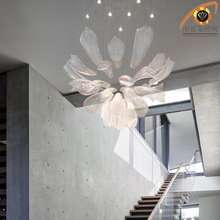 现代创意酒店大堂异形玻璃工程吊灯楼梯艺术吊灯