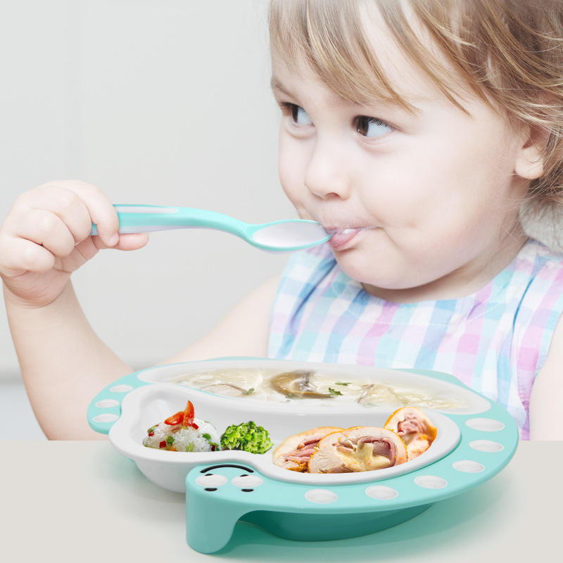 柚芽宝宝卡通分格餐盘 大容量儿童餐盘餐具 婴儿吃饭餐盘厂家批发