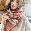 Plaid scarf Korean Christmas Sweet 2023 winter Cashmere scarf keep warm Two-sided printing Shawl Collar