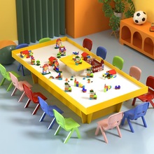 粘土多功能积木桌桌儿童大型手工沙盘桌游戏桌游乐场设备桌玩具桌