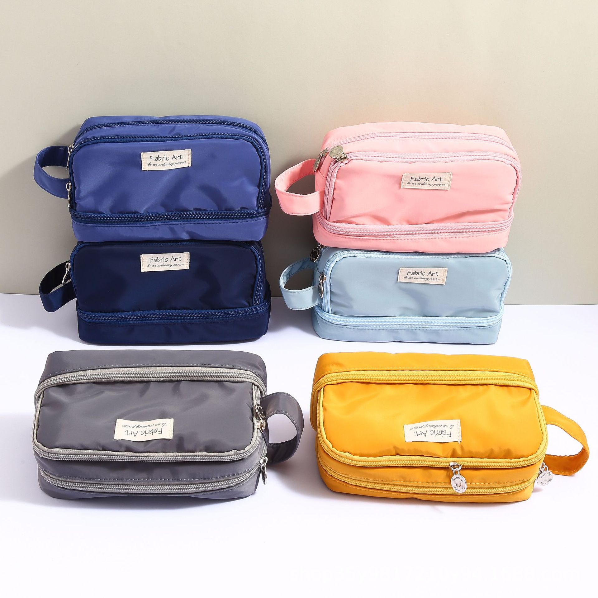 学生笔袋简约色彩ins高颜值无印风大容量笔袋拉链创意文具