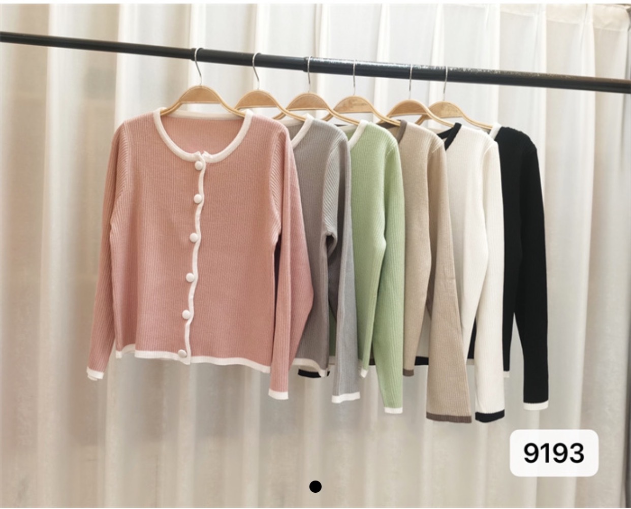 Spring and Summer Color Contrast Short Knitted Cardigan Two-Piece Set Niche Design Single-Breasted Sweater Women's Slimming Overall Dress Set