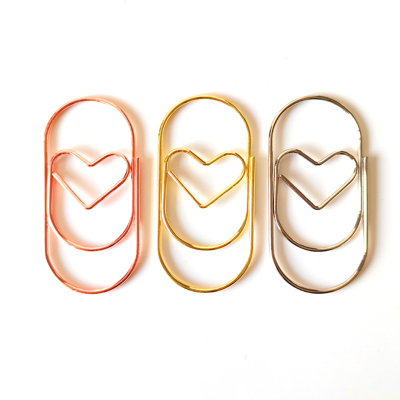 创意爱心回形针50mm大号胖子普通回形针夹子异形猫咪回型针批发