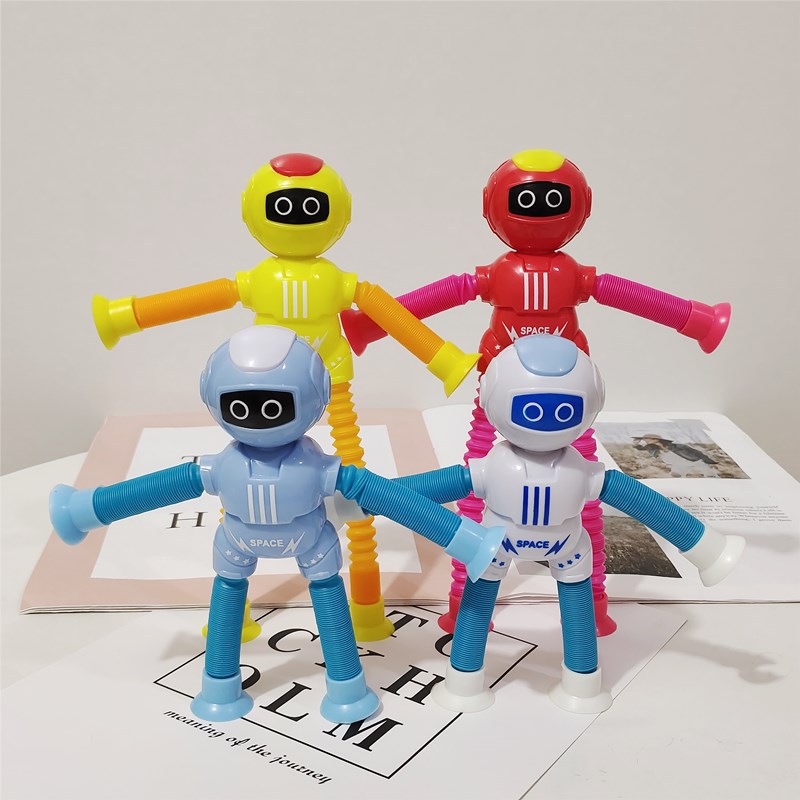 Internet Celebrity Hot Sale Astronaut Stretch Tube Giraffe Pull Tube Luminous Extension Tube Suction Cup Children Decompression Toy