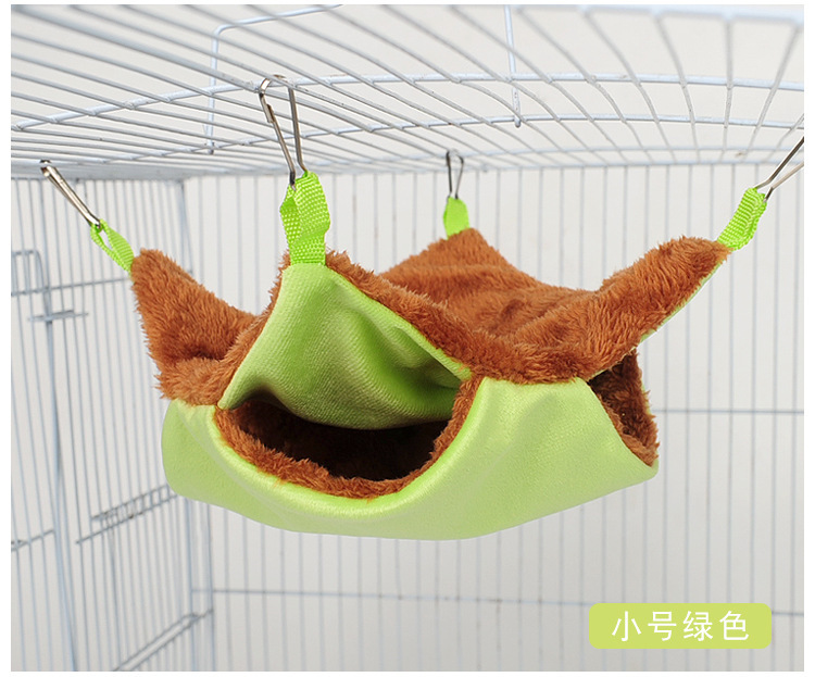 宠物吊床加厚毛绒松鼠蜜袋鼯睡袋窝挂式仓鼠吊床hamster hammock
