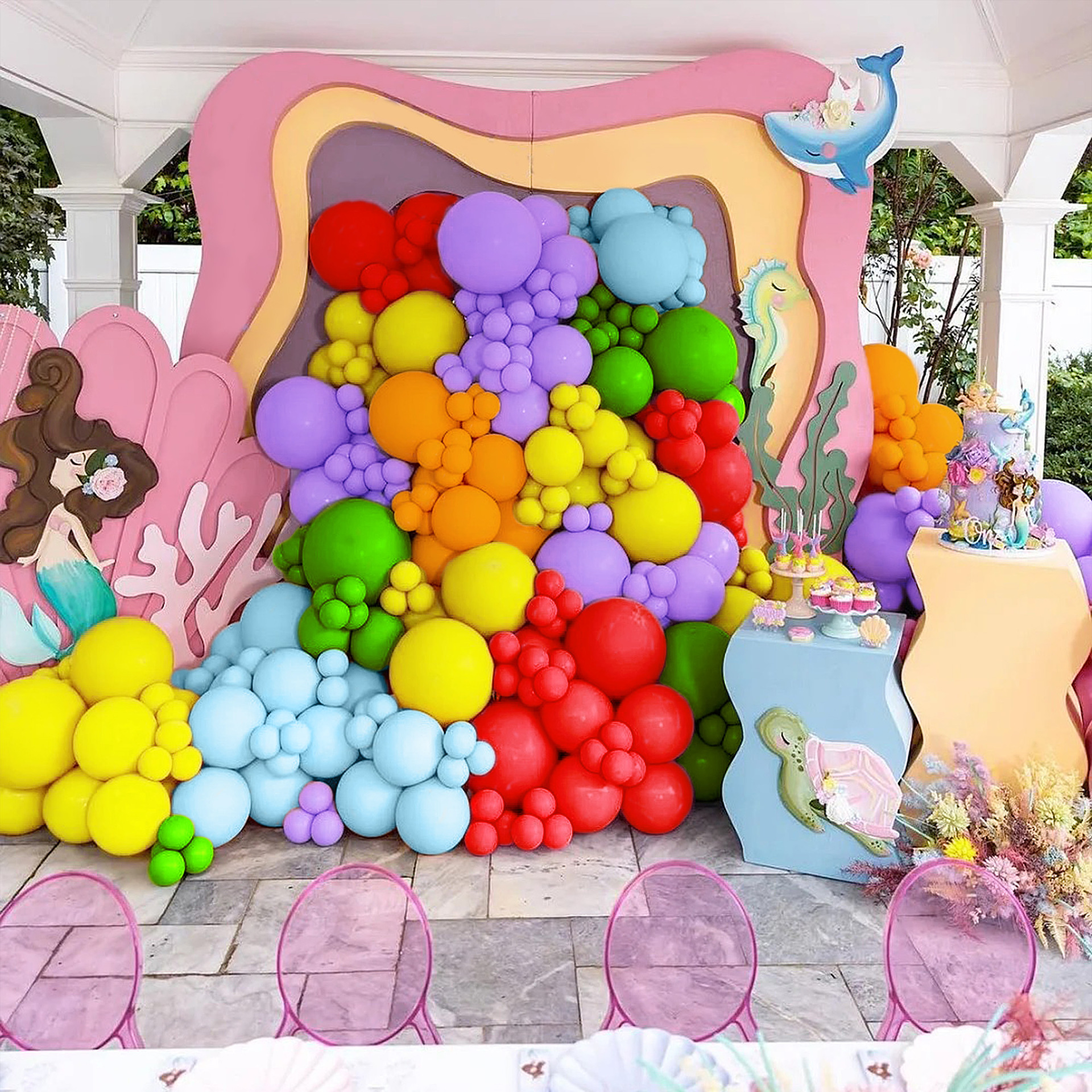跨境哑光彩虹气球花环套装生日派对装饰新娘婚礼周年纪念派对布置