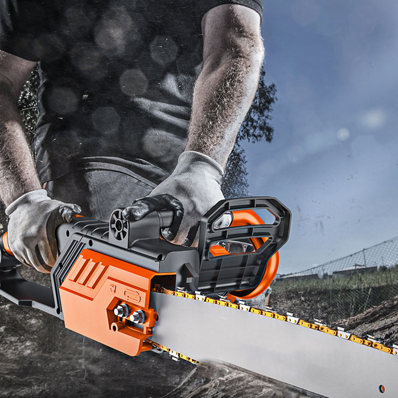 厂家批发电动手持伐木锯多功能充电式链条锯 电锯锂电电链锯 油锯