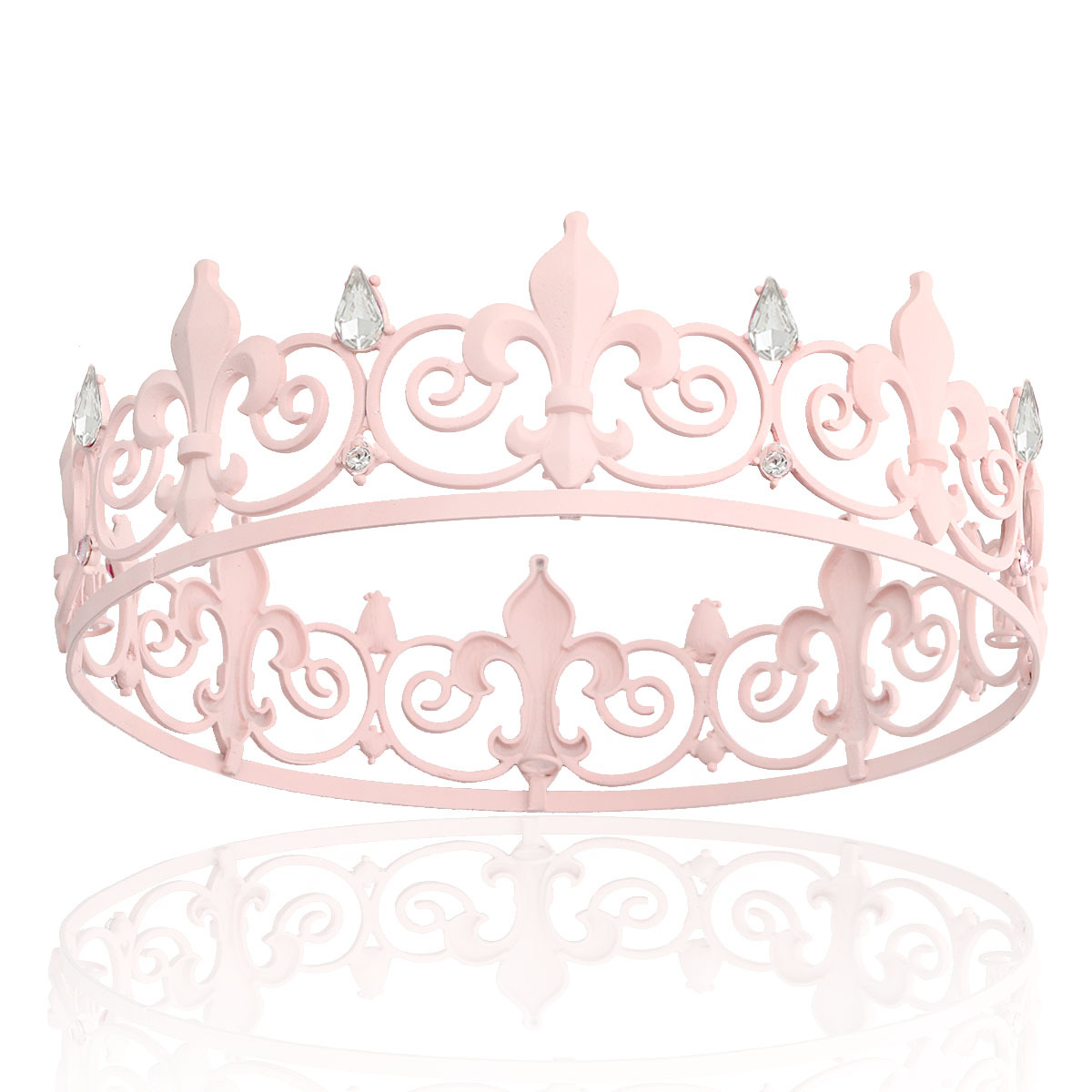 欧式巴洛克新娘皇冠粉色公主皇冠男士国王亚马逊外贸头饰婚纱发饰