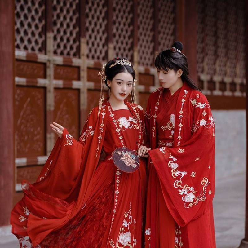 新款锦玉牡丹花嫁重工刺绣古装超仙大袖衫婚服外套汉服女秋冬四季