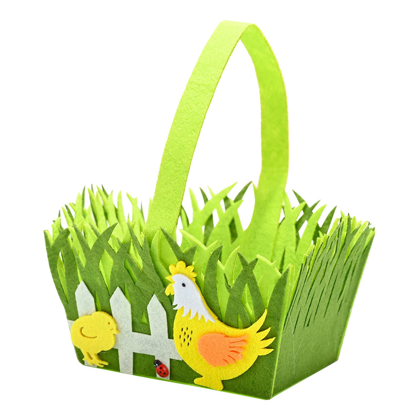 复活节装饰品复活节方形手提无纺布篮子复活节装饰篮子