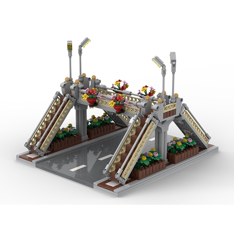 moc兼容lg小颗粒积木城市系列60304城市组道路底板街景公路道路板