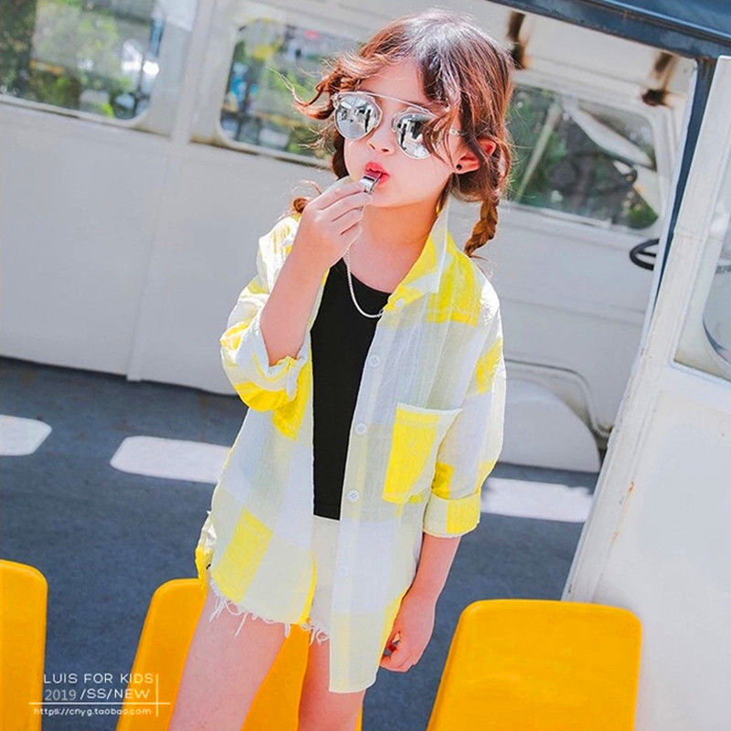 Children's Clothing Girls' Sun Protection Clothing Summer Thin Sun-Protection Shirt 2022 New Korean Style Mid-Length Fashion Sun-Protective Clothing Thin Coat