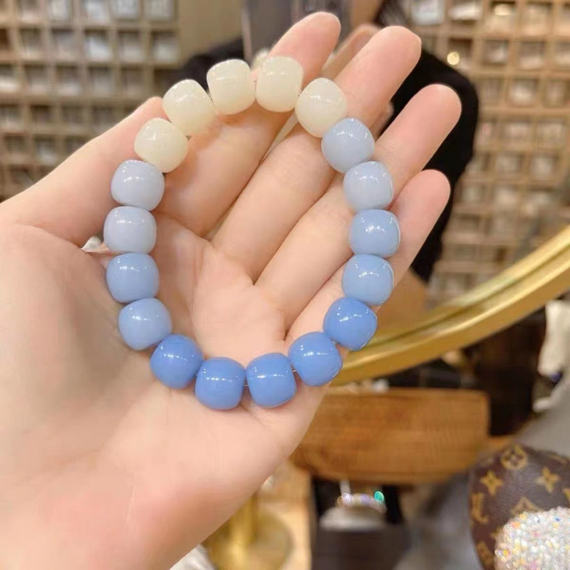 Imitation Bodhi Bracelet Hand Toy Girl Pliable Temperament Gradient Color Super Fairy Blue Peach Pink Buddha Beads Fashion Bracelet