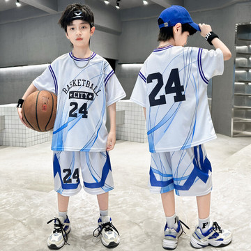 儿童篮球服套装男童假两件24号科比球衣夏季男孩速干运动训练服潮