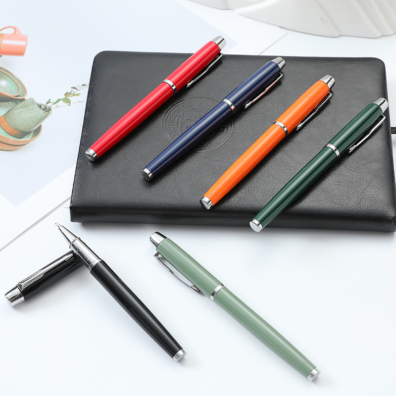 Wholesale Metal Roller Ball Pen Advertising Promotion Multi-Color Signature Pen Notebook Pack Gel Pen Printing Logo