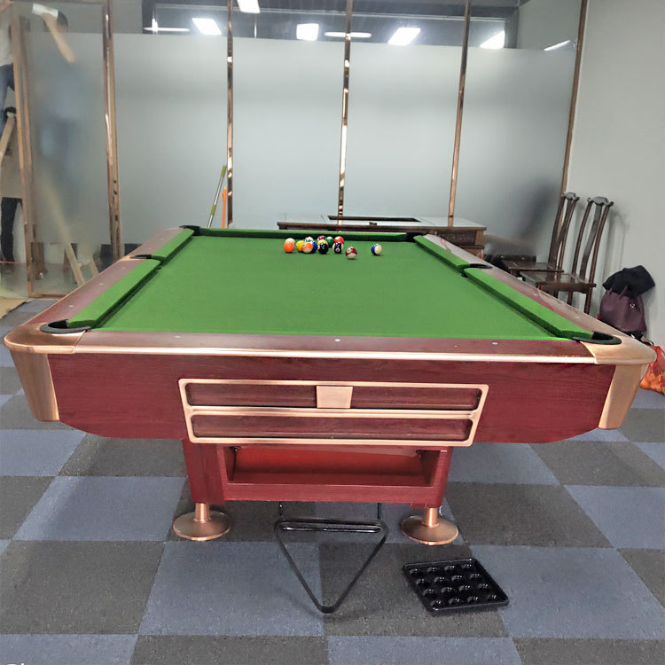 标准九尺大理石台球桌实木框架自动回球家用桌球台斯诺克球桌案子