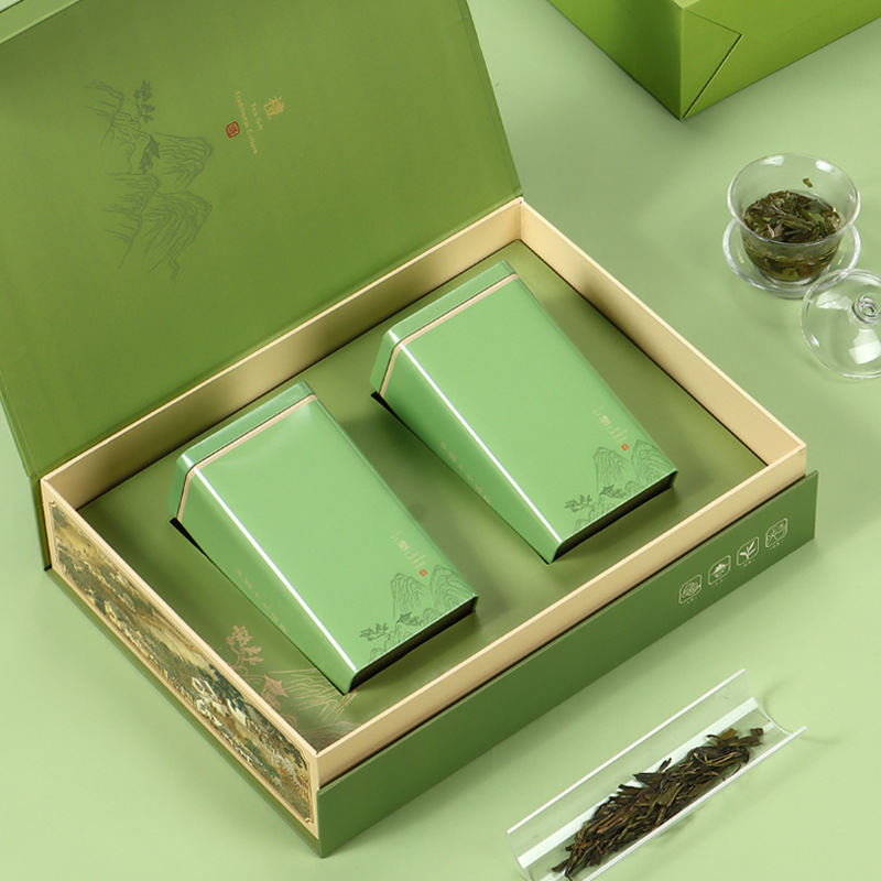 日照绿茶包装盒高档空盒信阳毛尖茶叶罐礼盒套装龙井茶叶包装批发
