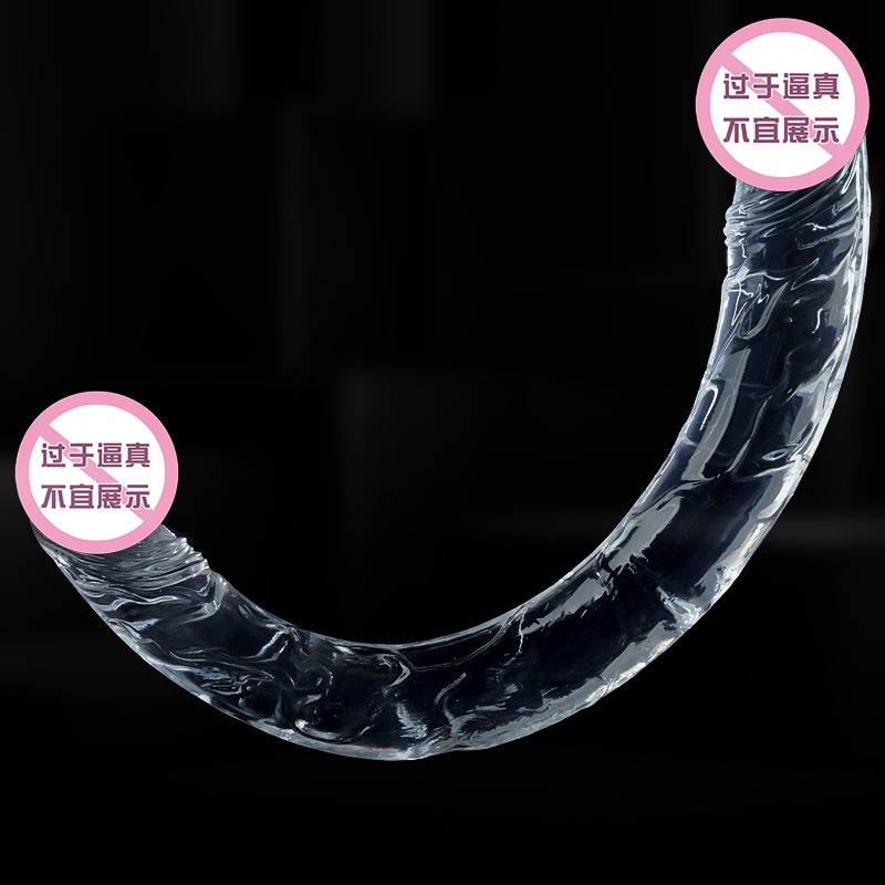 Double-Headed Dragon Simulation Penis Shaped Female Lala Masturbation Devices Transparent Dildos Sexy Sex Product