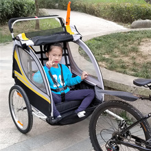 自行车拖车儿童车后挂式多功能省力双胞胎推车双座位减震万向前轮