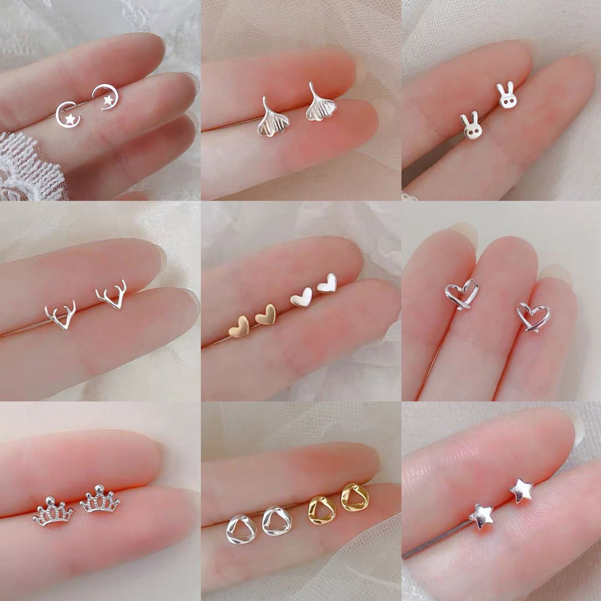 925 Silver Stud Earrings for Female Students Minority Simple Design High-Grade Earrings 2023 New Trendy Ins Style Earrings