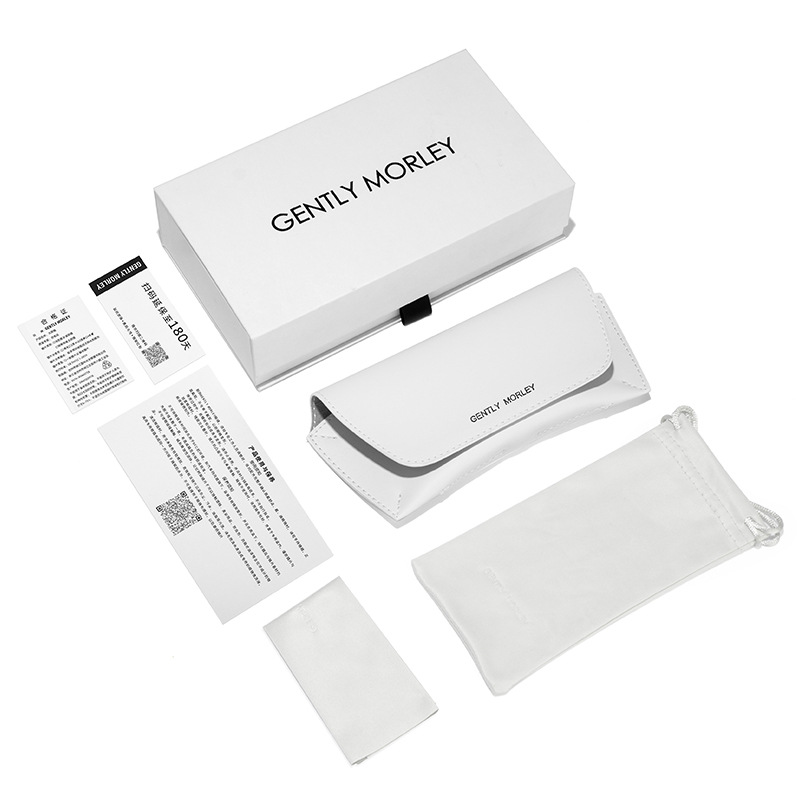 新款高档gm近视眼镜盒皮质墨镜盒高级感太阳镜包装盒软包现货批发