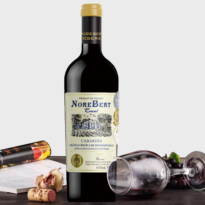 木箱装诺波特伯爵代理加盟量大详谈法国进口红酒14.5度干红葡萄酒