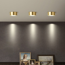 北欧全铜客厅卧室LED筒灯明装办公室过道背景投光灯具书房造型灯