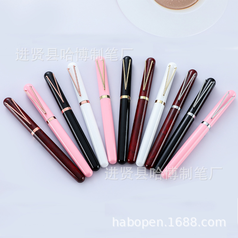 New Metal Roller Pen V-Type Pen Holder Gel Pen Advertising Business Gifts Roller Pen High-End Insert Pen