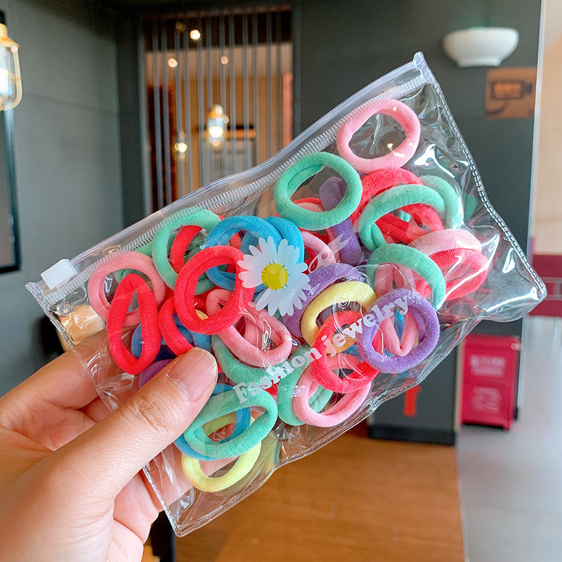 Children's Disposable Small Rubber Band Headband Baby Hair-Binding Does Not Hurt Hair Rubber Band Large Elastic Towel Ring Hair Band Female