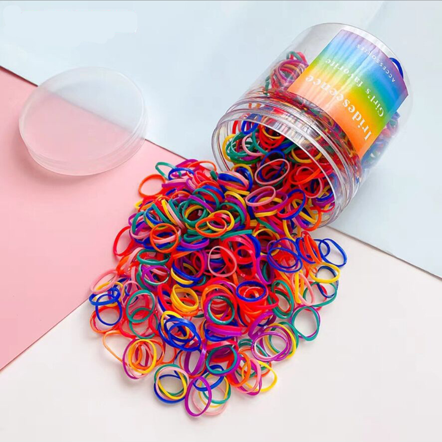 Children's Small Circle Thickened Headband Rainbow Color Disposable Rubber Band Korean Simple Hair Ring Baby Hair Ties/Hair Bands