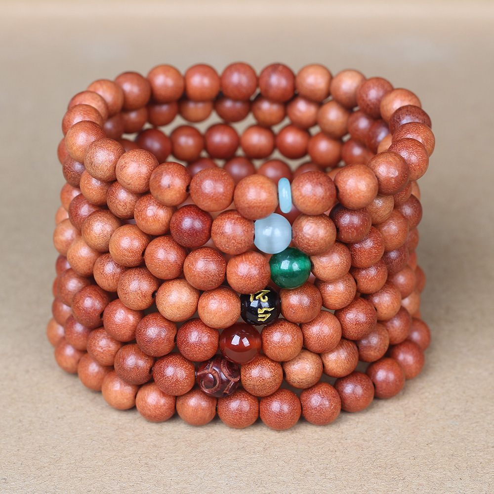 印尼芭比老山檀香木手链文玩佛珠念珠男女手串木质情侣饰品批发