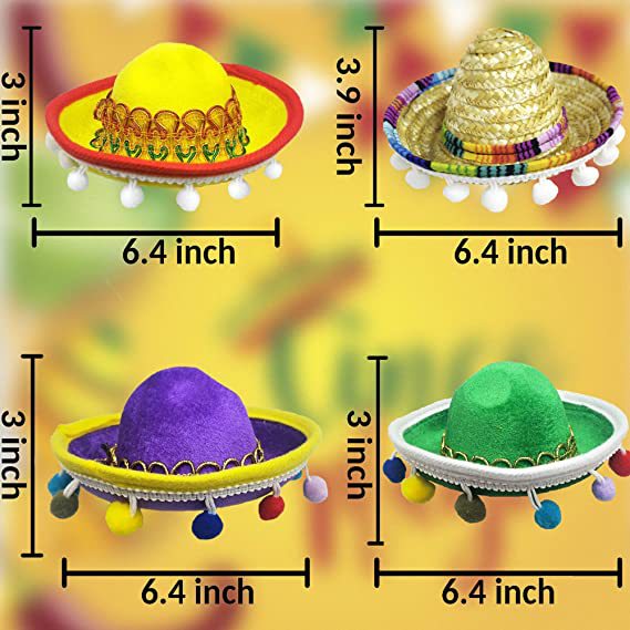Amazon Ebay 4-Piece Set Mexico Music Festival Headband Hat Carnival Festival Mini Straw Party Hat
