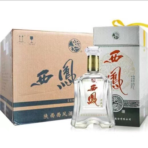 陕西西凤酒银老藏52度500ml*6瓶凤香型纯粮白酒特价正品一整箱