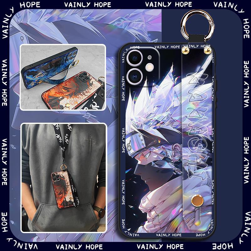 适用iphone手机壳指环液态卡通软壳可爱潮流挂绳全包个性硅胶