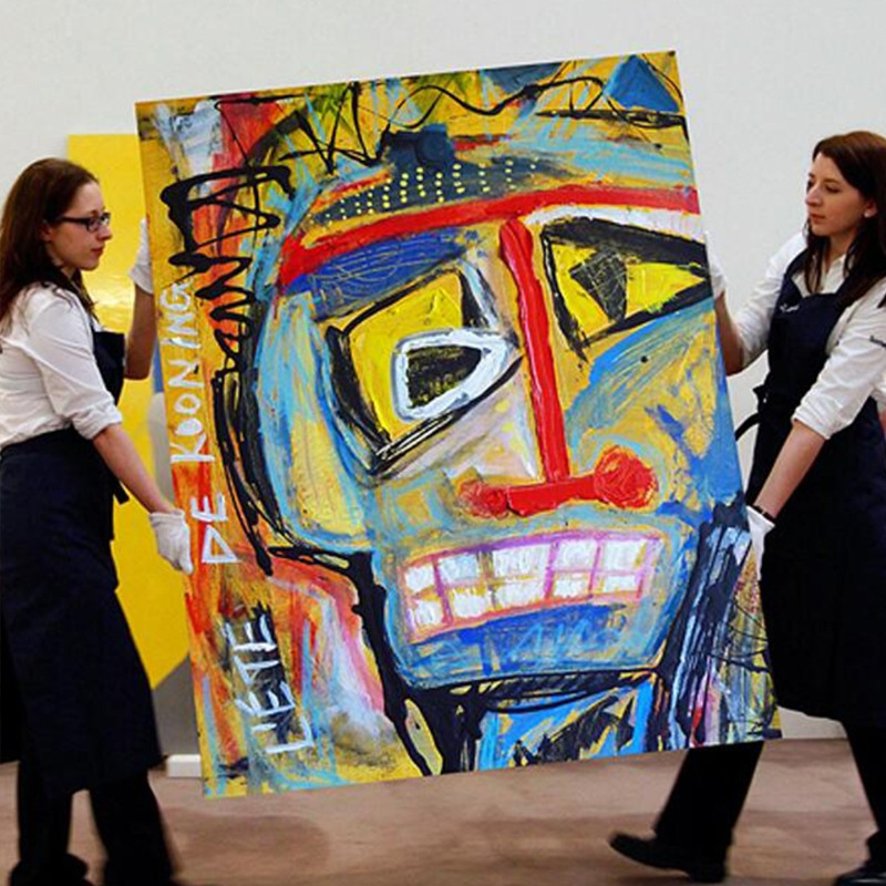 巴斯奎特挂画潮流涂鸦装饰画酒店艺术画工业风餐饮酒吧大幅无框画