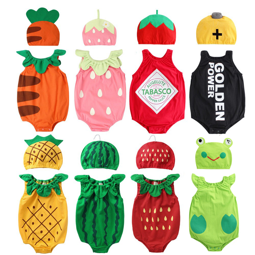 24春夏 婴幼儿宝宝爬服水果造型连体衣/带帽婴儿爬衣套装  51015
