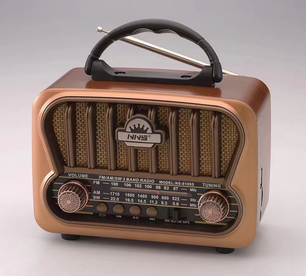 新款ns8109bt无线蓝牙音箱手提便携式插卡音响木纹复古家用收音机