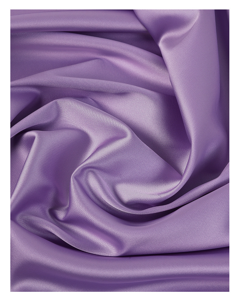 厂家现货 高弹涤纶缎面料 素色高弹缎面 春夏时装上衣女装面料