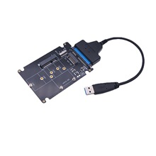 M.2 NGFF MSATA二合一转SATA串口 USB3.0转接盒线SSD固态硬盘盒套