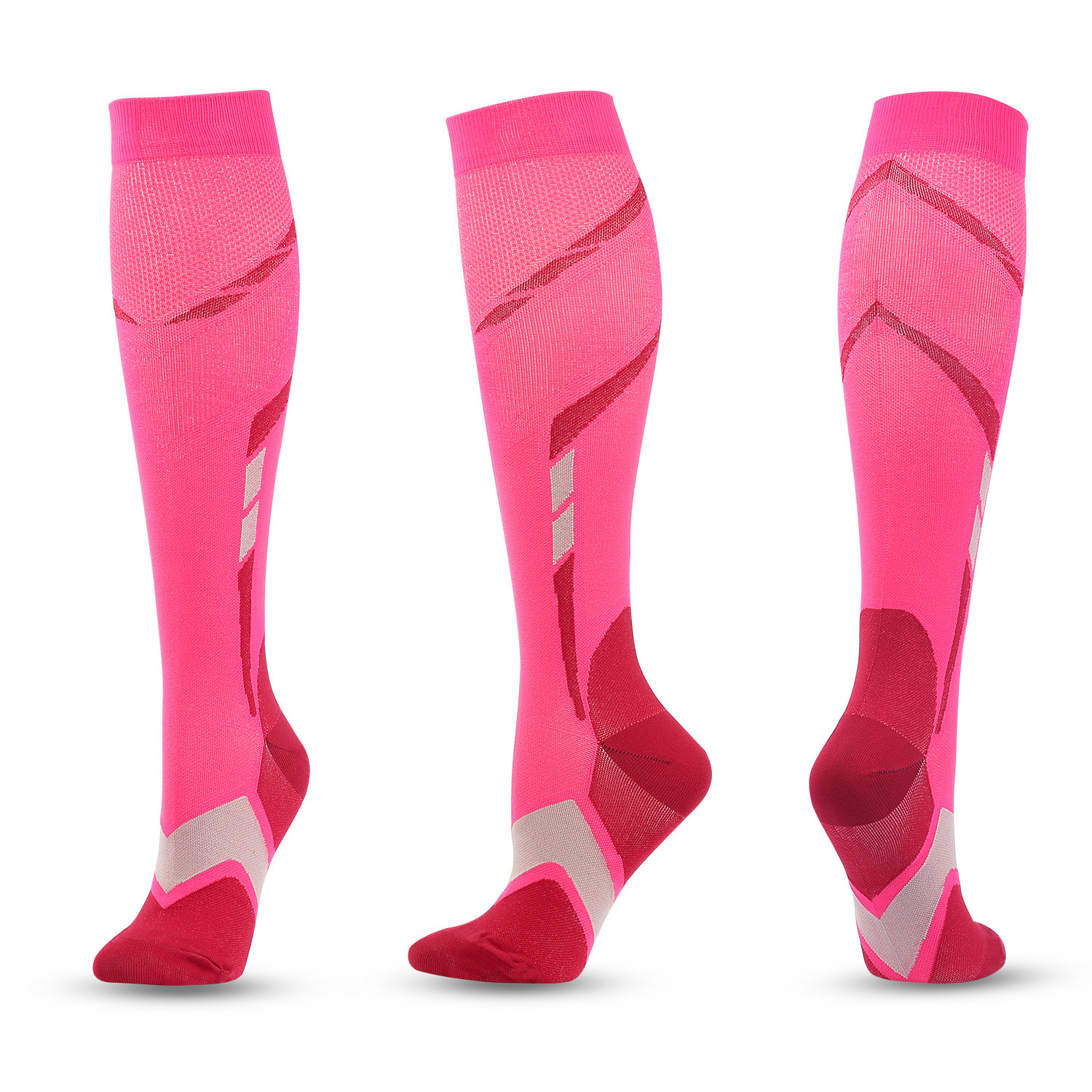 现货欧美运动弹力压缩袜长筒袜健身跳绳小腿袜跑步美腿袜压力袜子