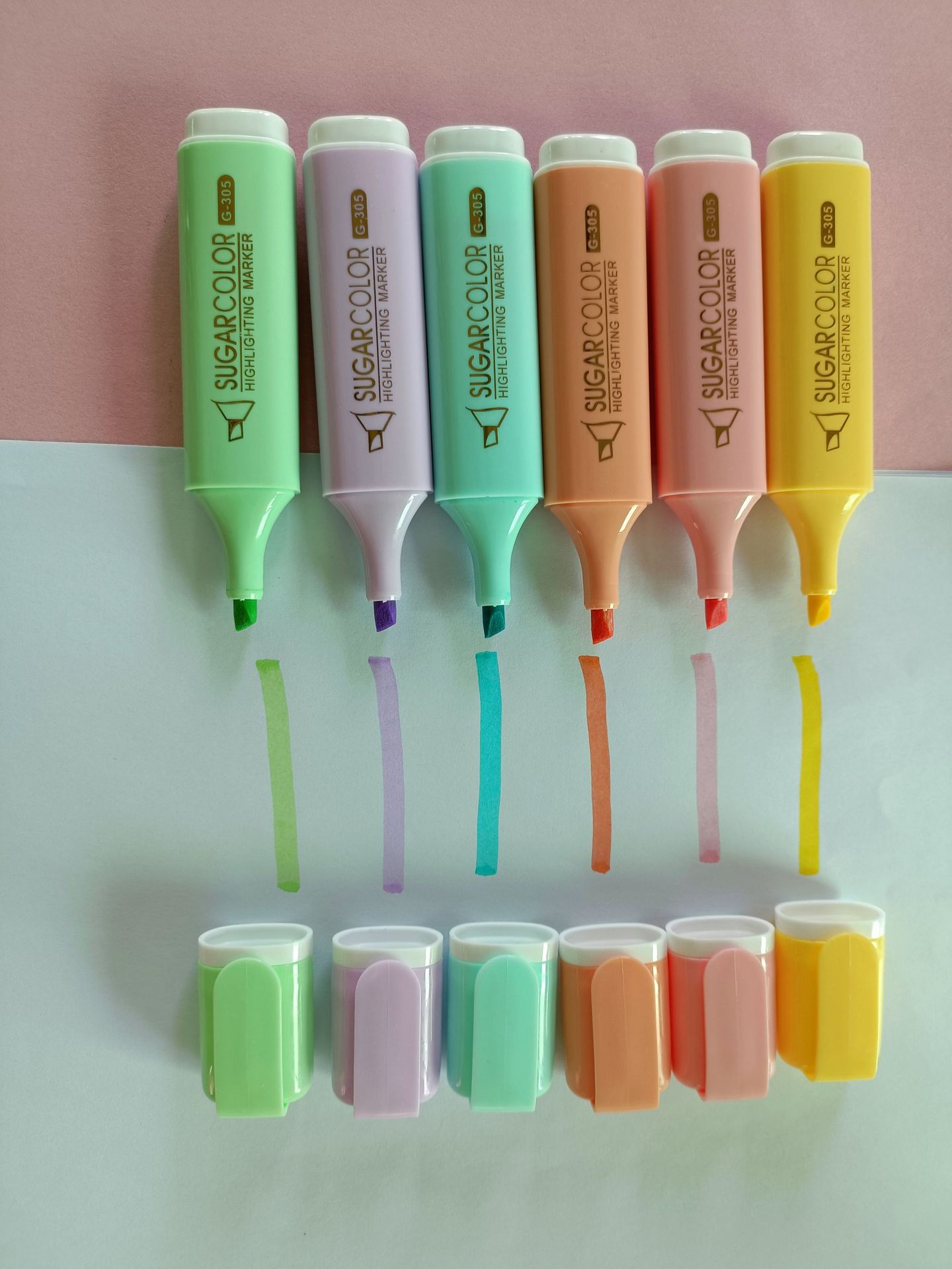 马卡龙荧光笔彩色记号笔 护眼暖色涂鸦荧光笔文具礼品学生标记笔