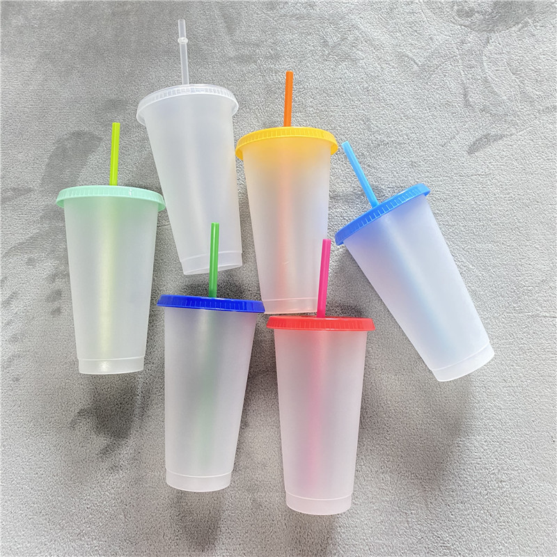 Factory New Temperature Sensitive Cold Discoloration Cup Large Capacity Pp Plastic Sippy Cup 710 Water Cup Wholesale Can Add Logo