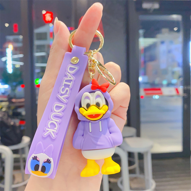 New Cute Cartoon Mickey Mouse Donald Duck Keychain Handbag Pendant Car Key Chain Pendant Ornaments for Couple Gift