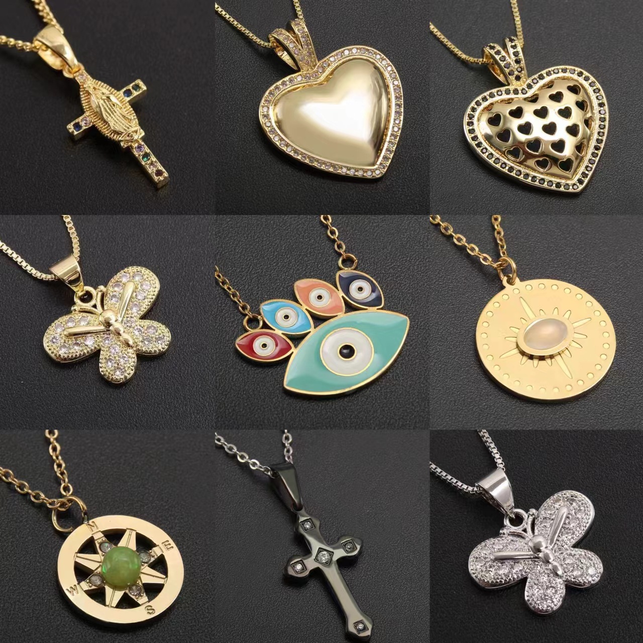 清仓大甩卖低价捡漏各式项链吊坠男女款便宜锆石项链库存货尾货