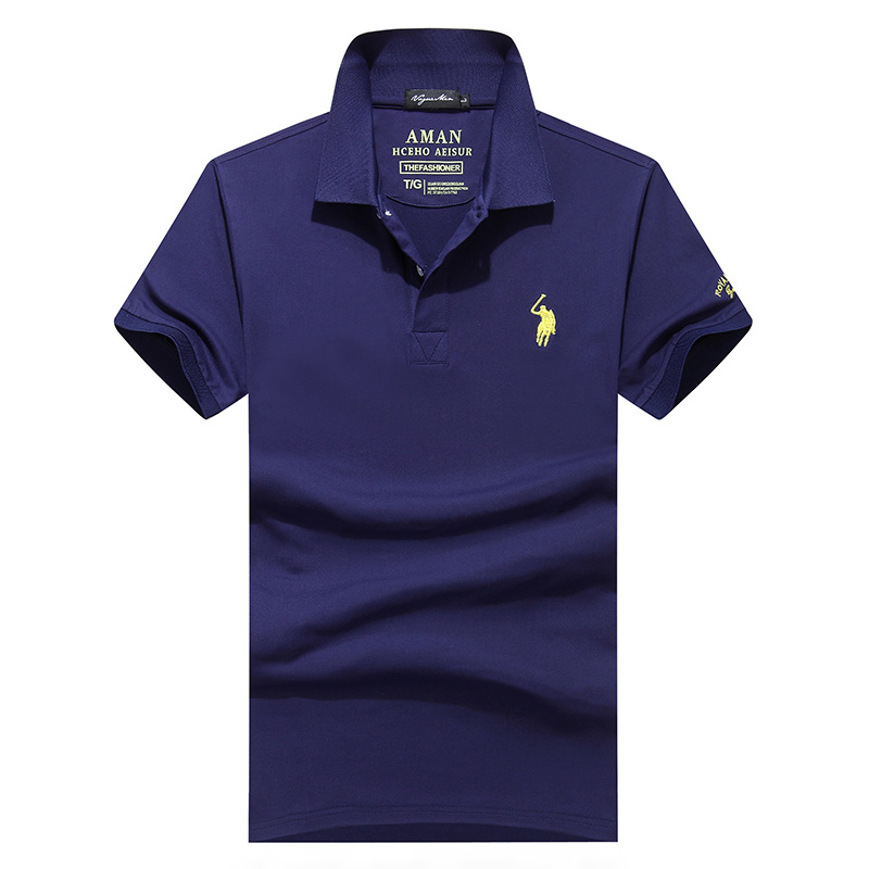 夏季英伦polo衫男士短袖t恤保罗半袖青年上衣宽松翻领刺绣男装潮