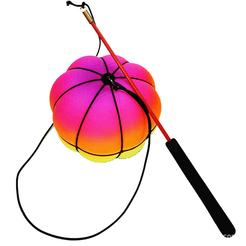 厂家直销弹力球健身球中老年人手球广场舞儿童南瓜甩甩球弹弹锻炼